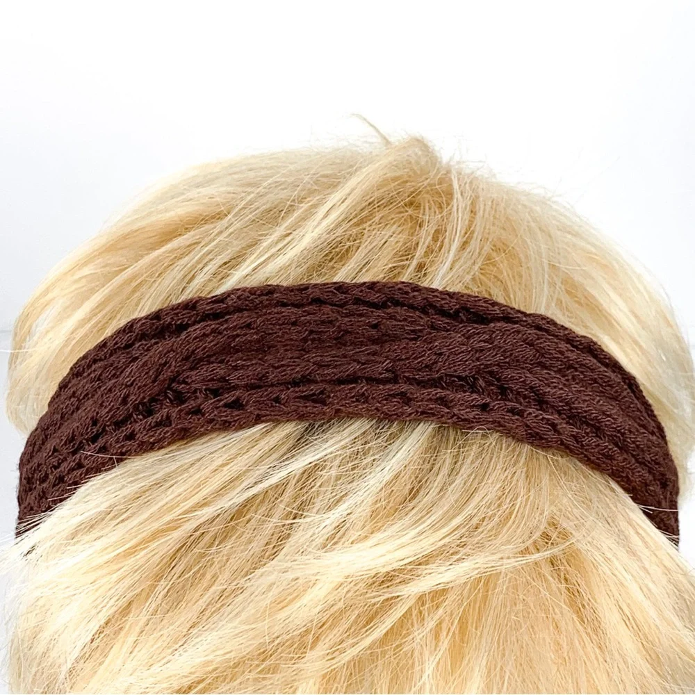 Brown knit headband women’s 2010 Target band covered in knit fabric
